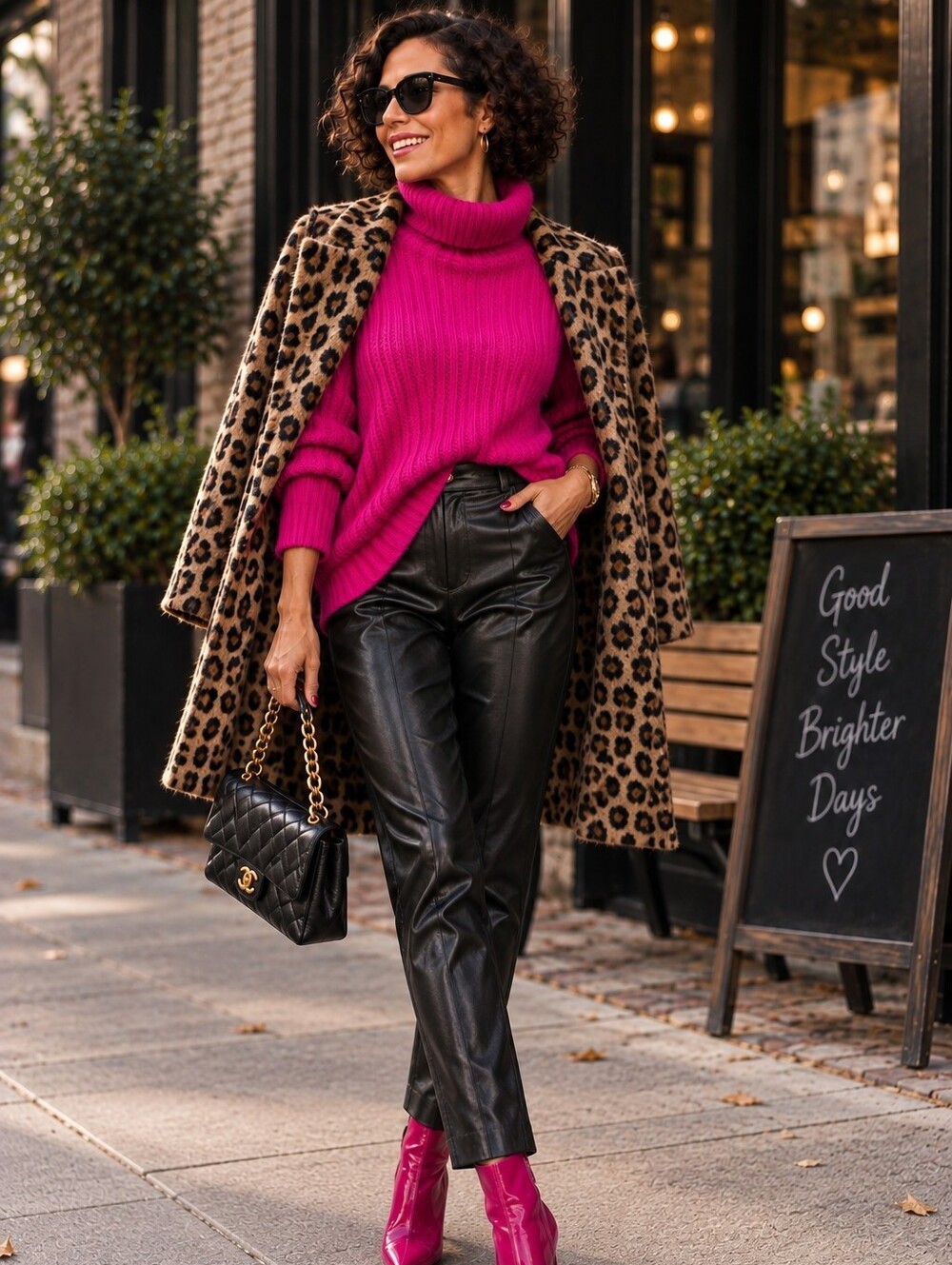 Chico's Black Faux Leather Ponte Leggings